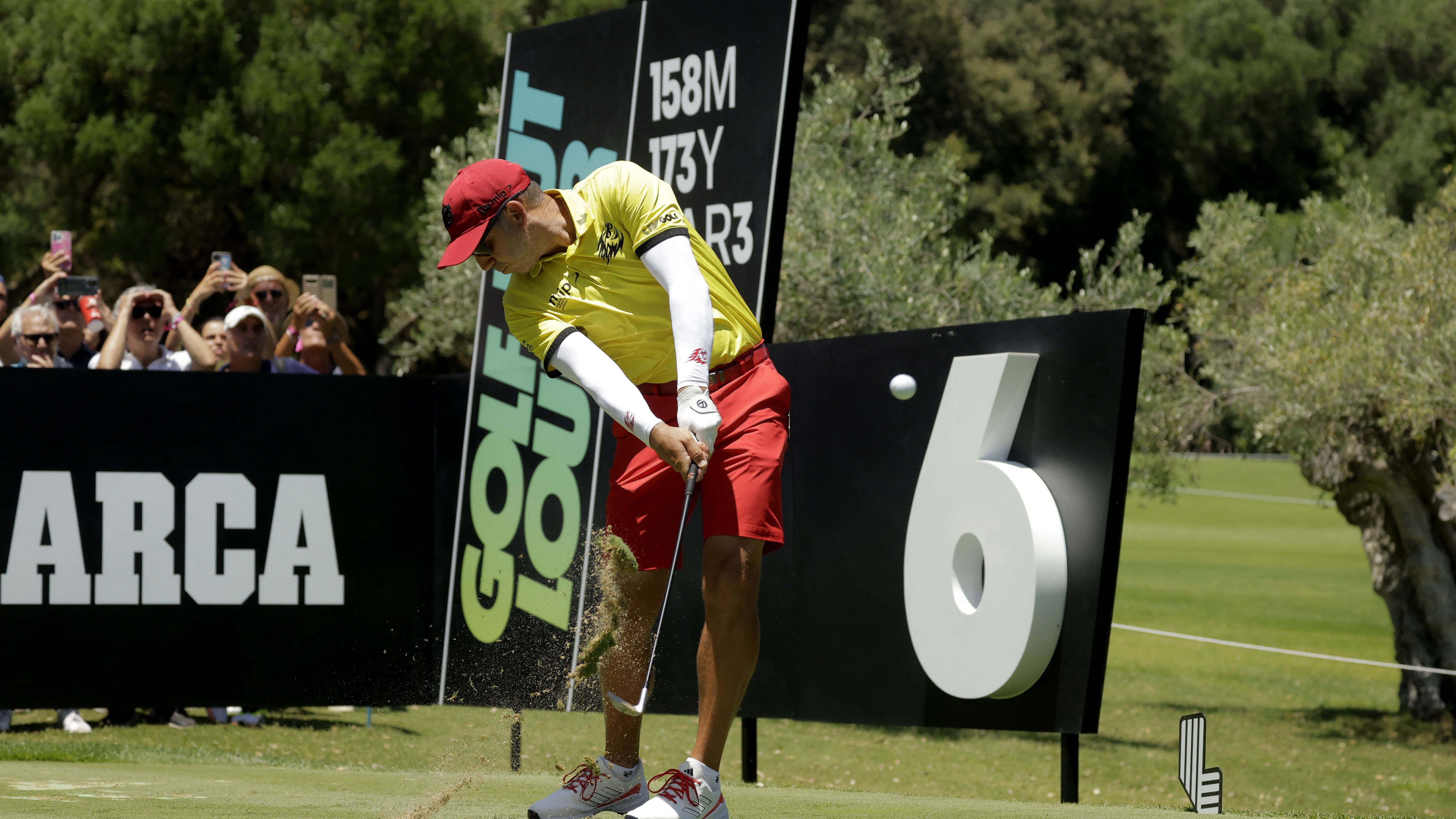 Sergio Garcia is rocking Spanish colours this week